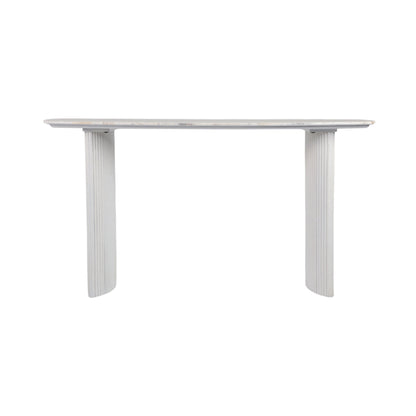 EV21206-03 |60"catalina Travertine&fluted Wood Console Tble/kd