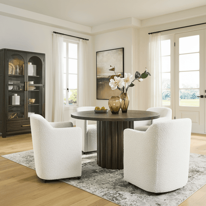 Darimore Round Dining Room Set with 4 Arm chaies