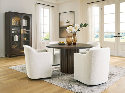 Darimore Round Dining Room Set with 4 Arm chaies