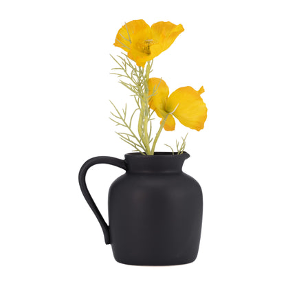 Cer, 5" Pitcher Vase, Black