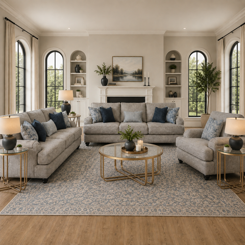 Tight-Rope Morren Sofa set with Free Milloton Table (Set of 3)