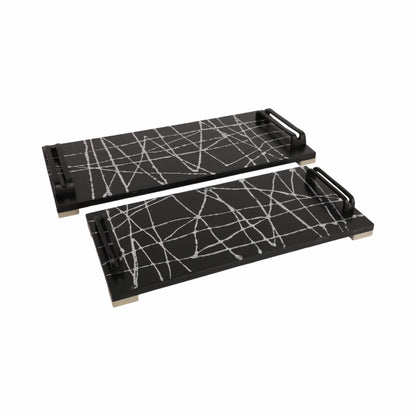 S/2 18/22" Pratt Black Resin Trays