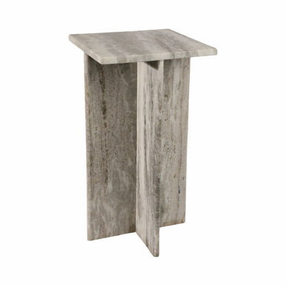 22" ROMMI SMALL MARBLE TABLE, WHITE