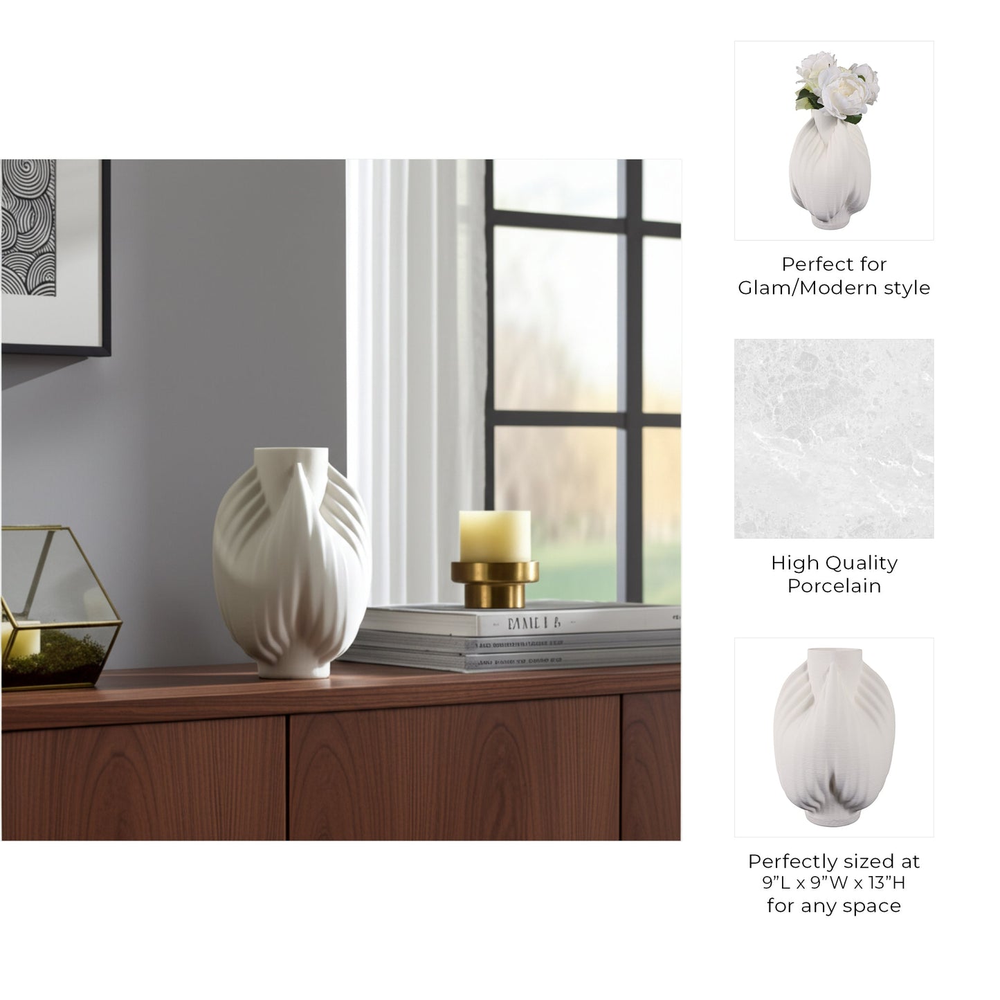 13" ECHO LARGE 3D PRINTED VASE |EV22064-02