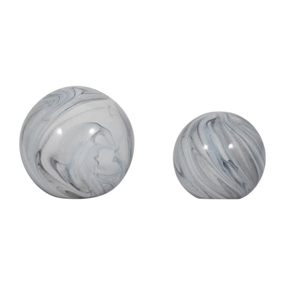 EV19702-03  6" LIAM WHITE MARBLE KNOTS( Sagebrook Home  )