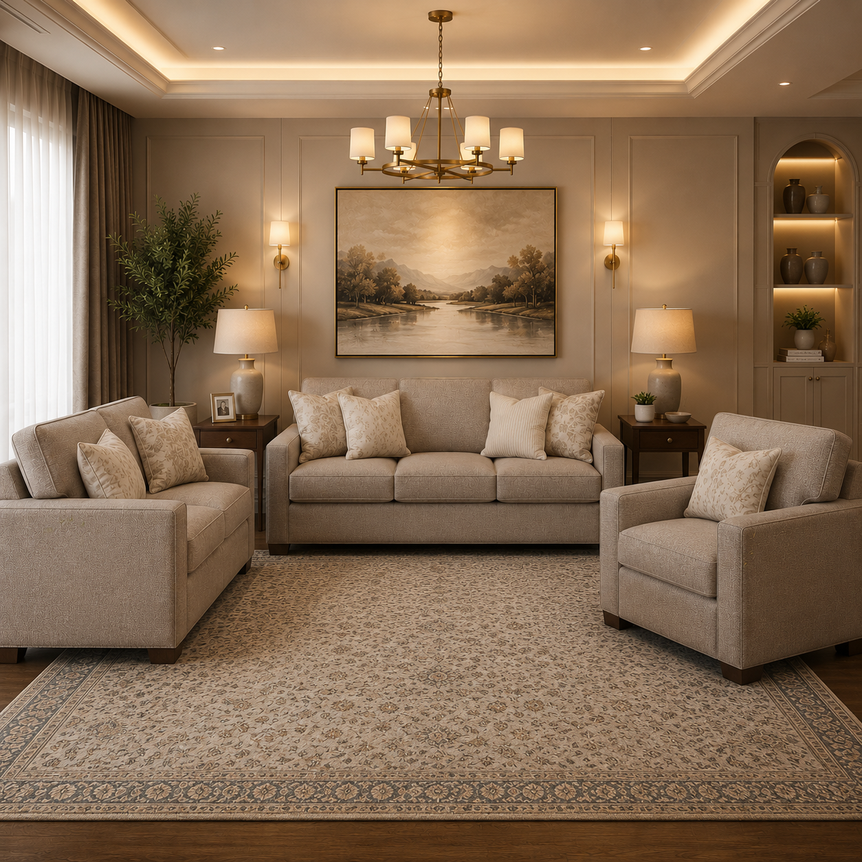 Padova Sofa Set with Free Milloton Table (Set of 3)