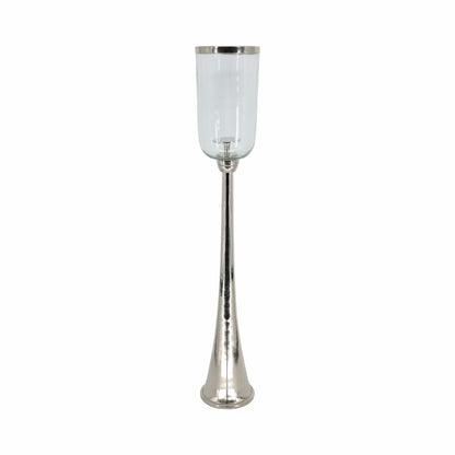 43" Radiant Large Silver Glass Candle Hurricane