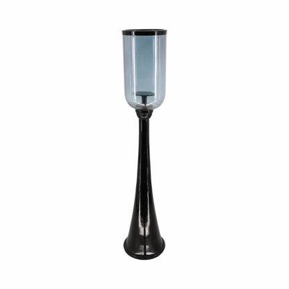34" Ember Small Black Glass Candle Hurricane
