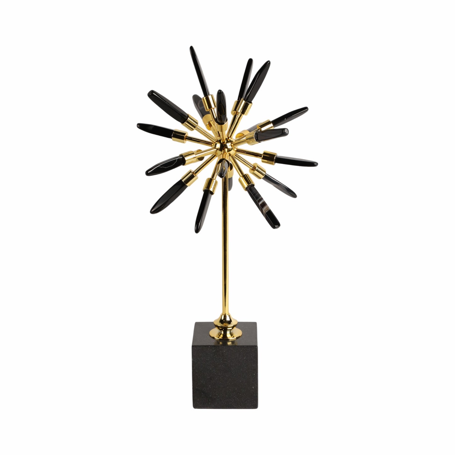 16" Darra Small Black Stone Starburst Statuary