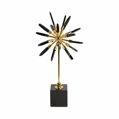 16" Darra Small Black Stone Starburst Statuary