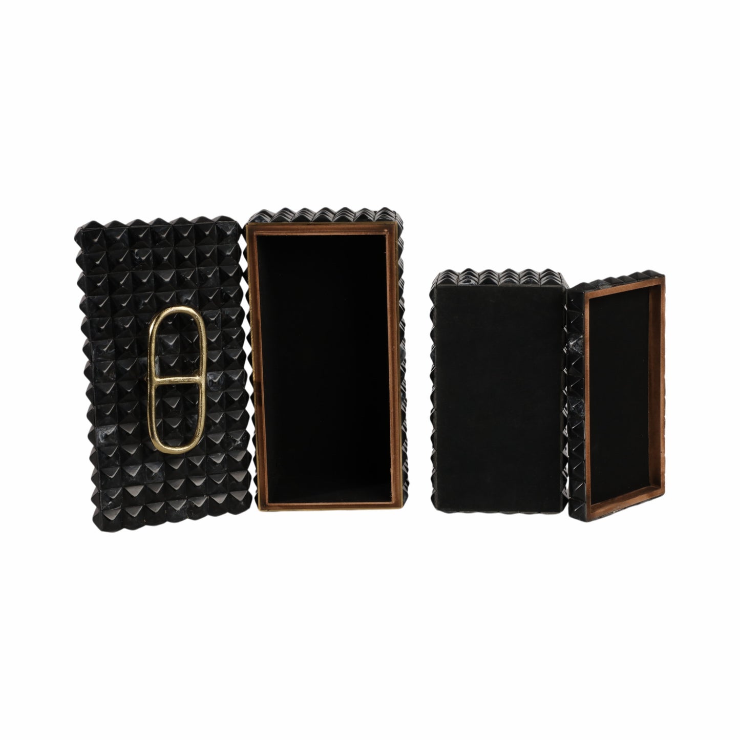 S/2 11/14" Bente Grey Resin Boxes