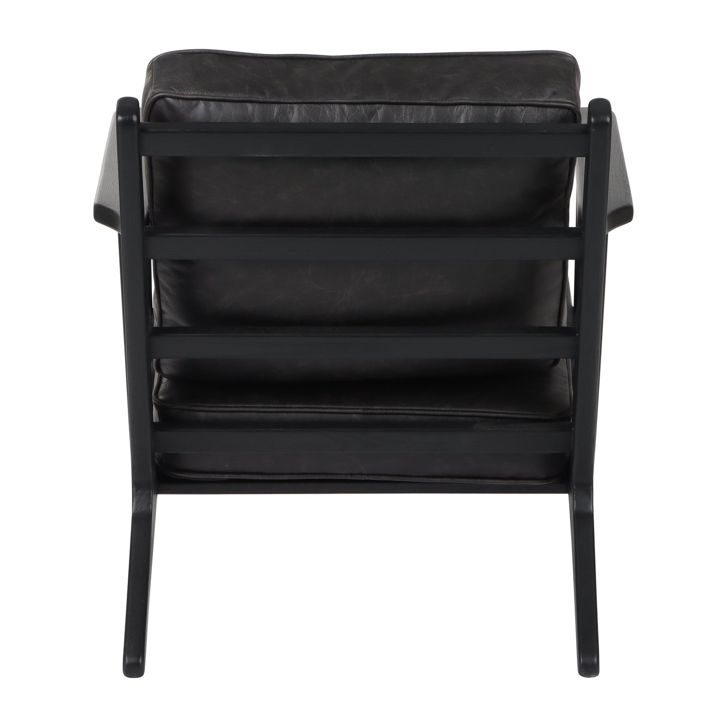 33" Andromeda Top Grain Leather Accent Chair, Blk