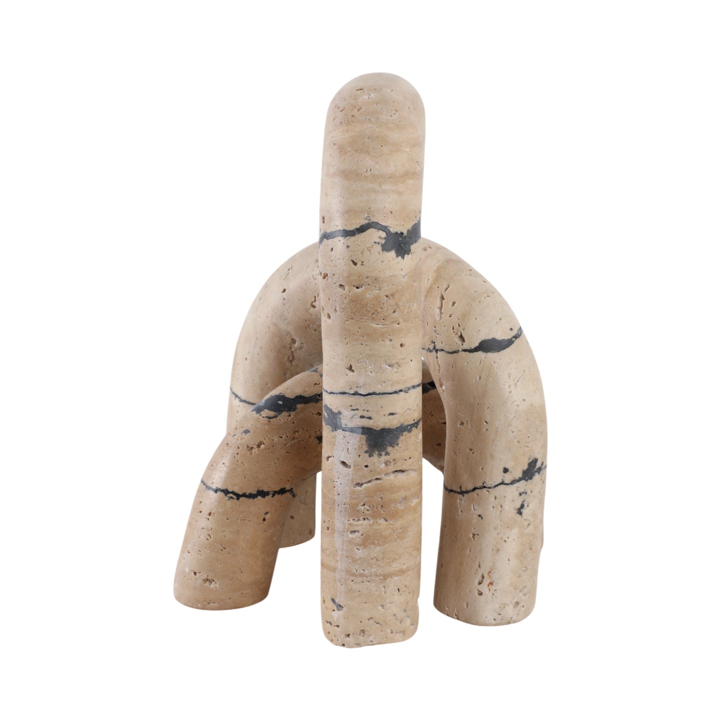 S/3 10" Gorda Crackle Travertine Arches