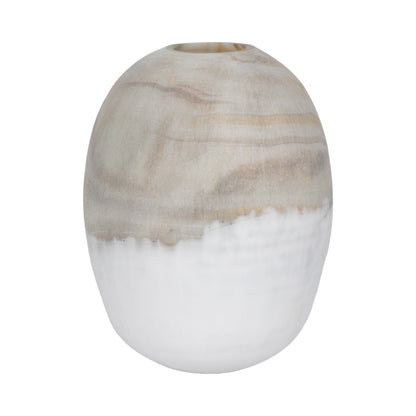 EV19654  13" SAVU SMALL GREEN GLASS VASE( Sagebrook Home  )