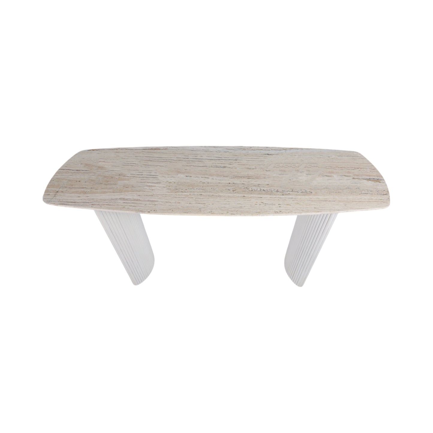 EV21206-03 |60"catalina Travertine&fluted Wood Console Tble/kd