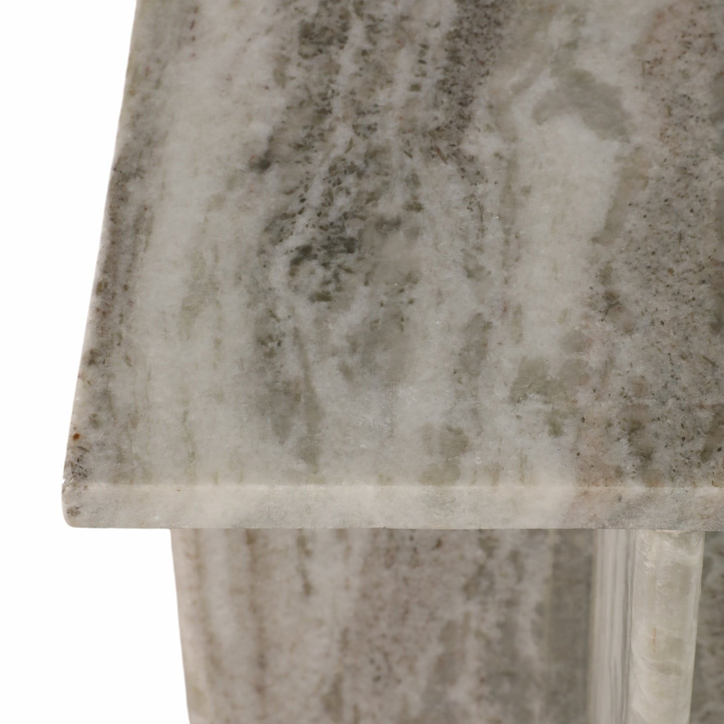 22" ROMMI SMALL MARBLE TABLE, WHITE