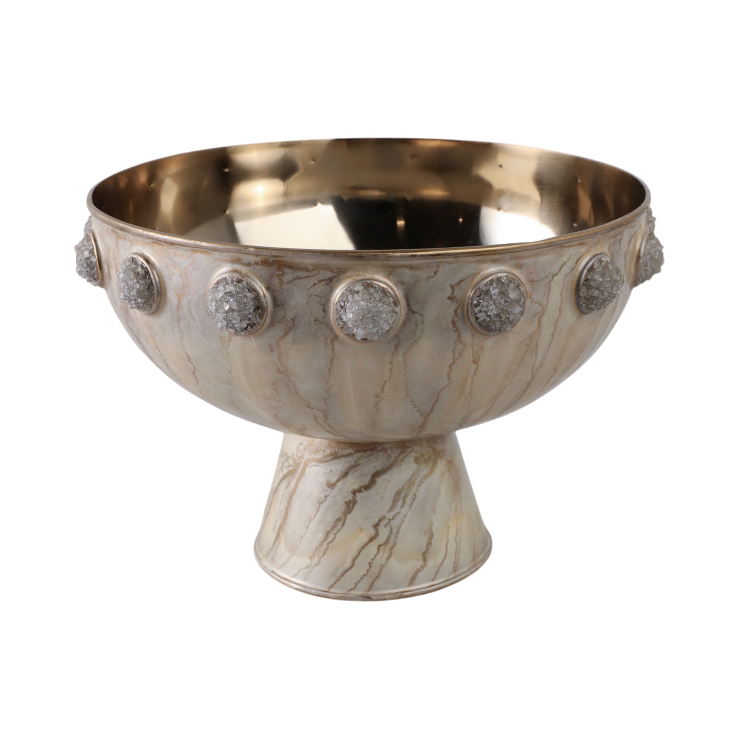 10" Frances Quartz Crystal And Steel Bowl