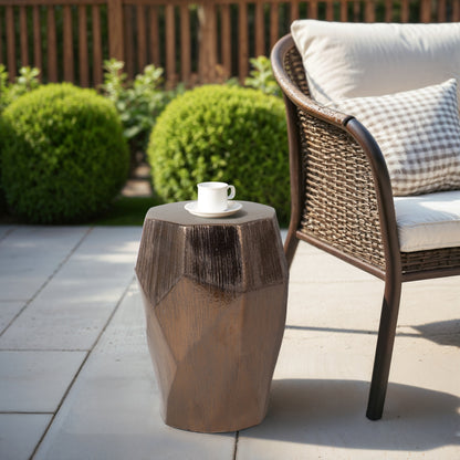 20" Tiziano Ceramic Bronze Garden Stool