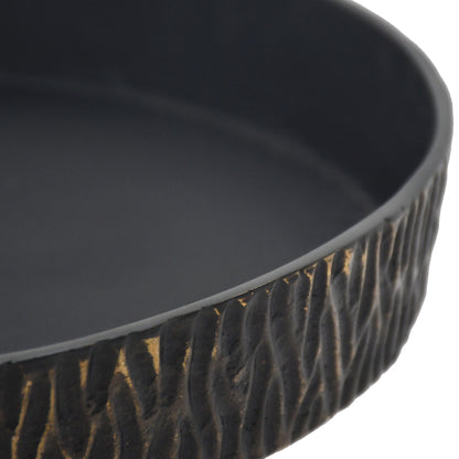 EV19193 |14" Cali Metal Pedestal Tray, Black