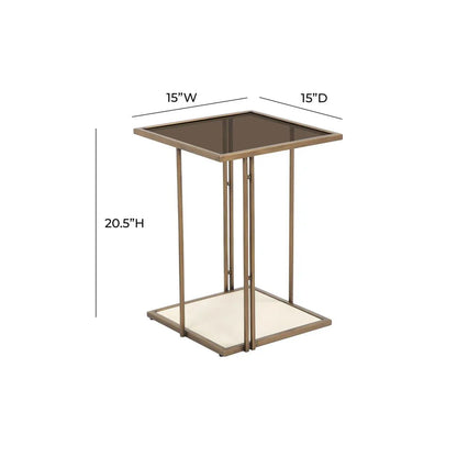 Emma Brown Ash & Glass Side Table
