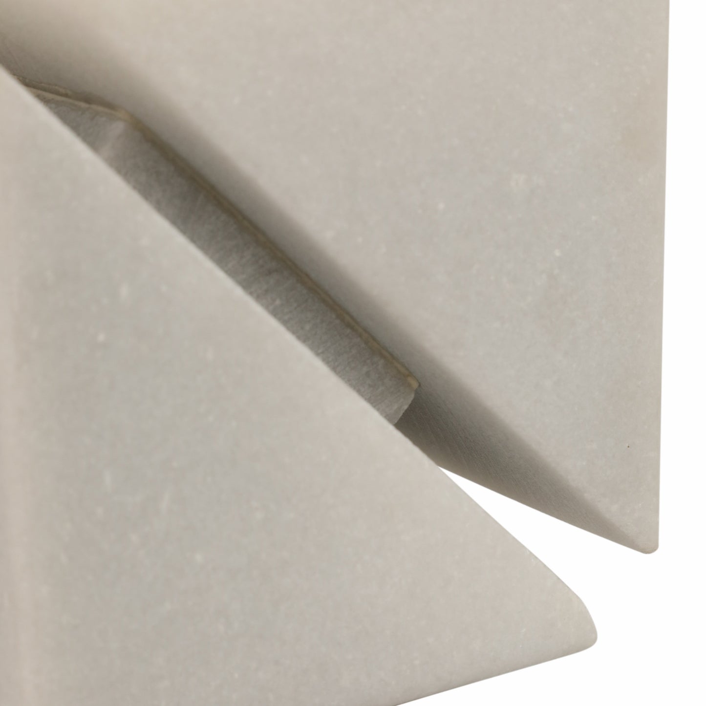 4" Cut Marble Cube, White