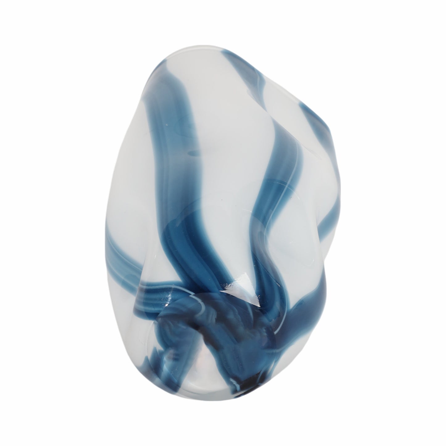 11" Beldan Medium Blue Glass Vase