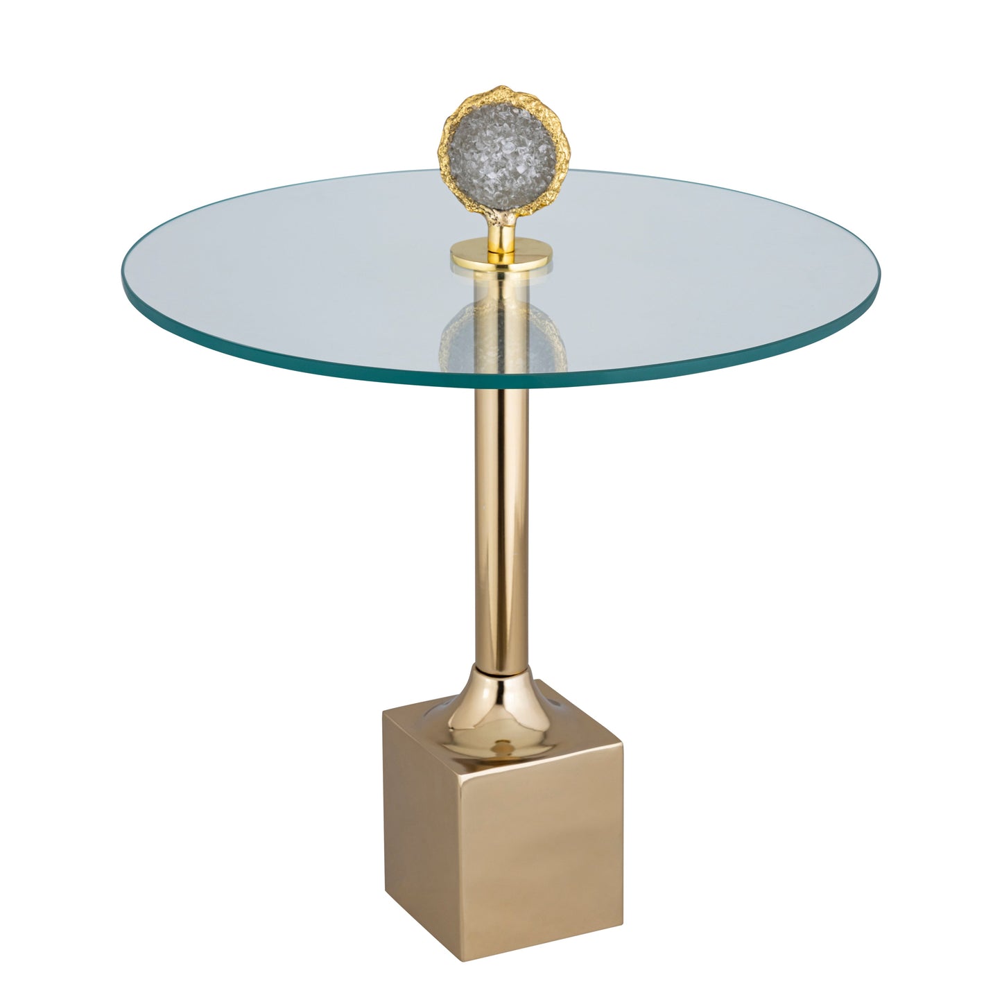 23 بوصة من زجاج الكوارتز الكريستالي الفرنسي مع لمسة معدنية