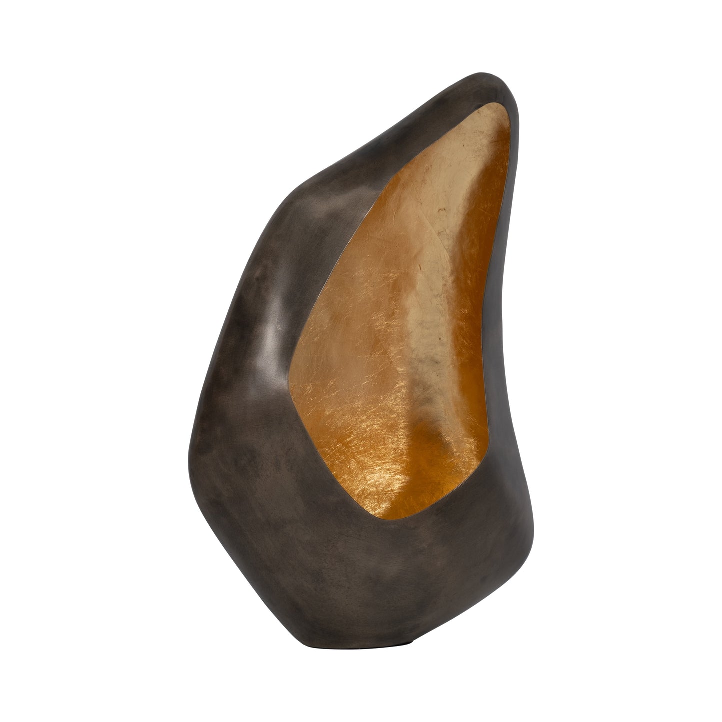 METAL, 16" LEAF FLOOR VOTIVE HOLDER, GOLD