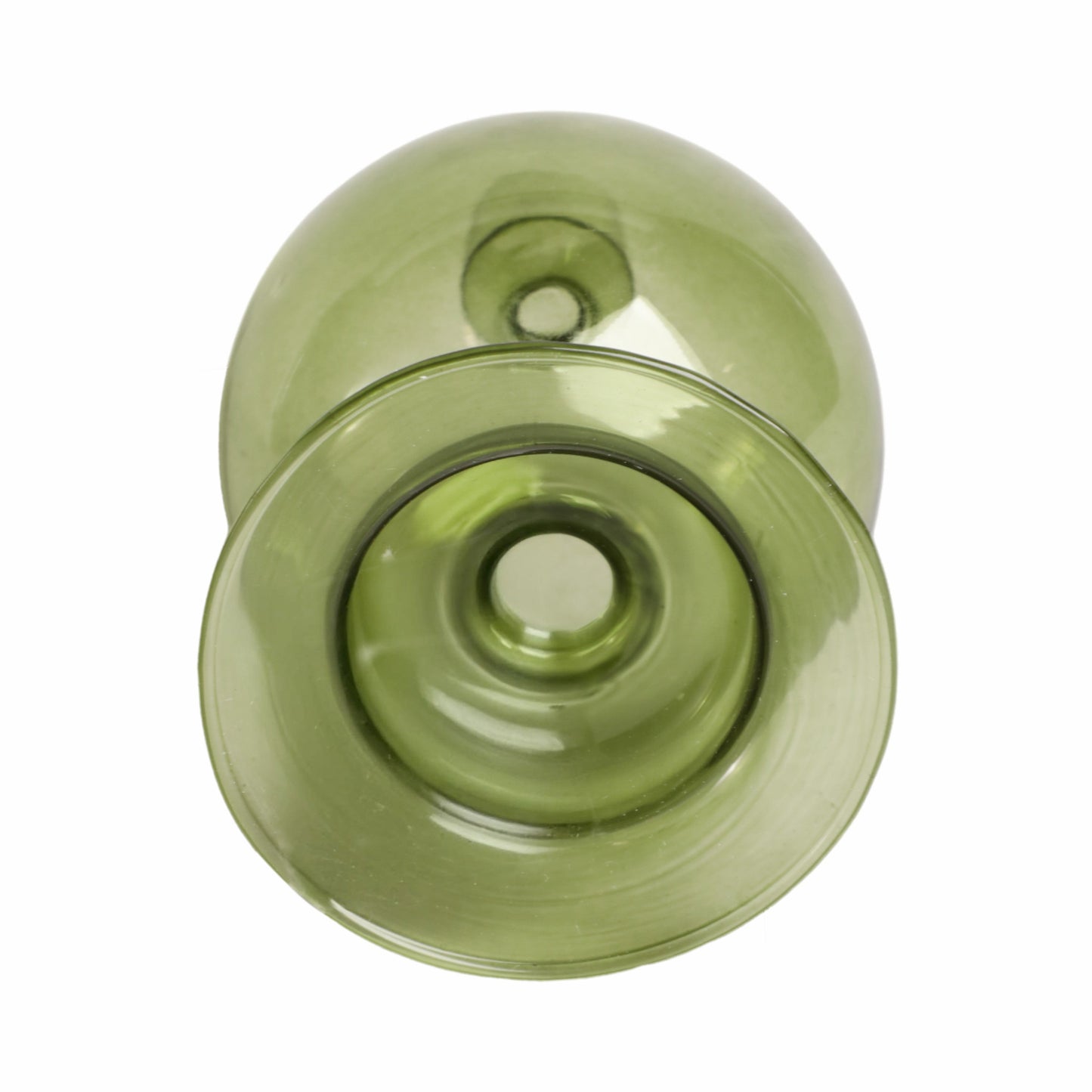 7" Glass Bubble Taper Candle Holder, Olive