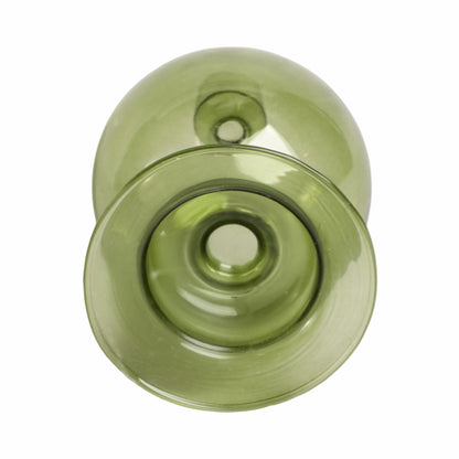 7" Glass Bubble Taper Candle Holder, Olive
