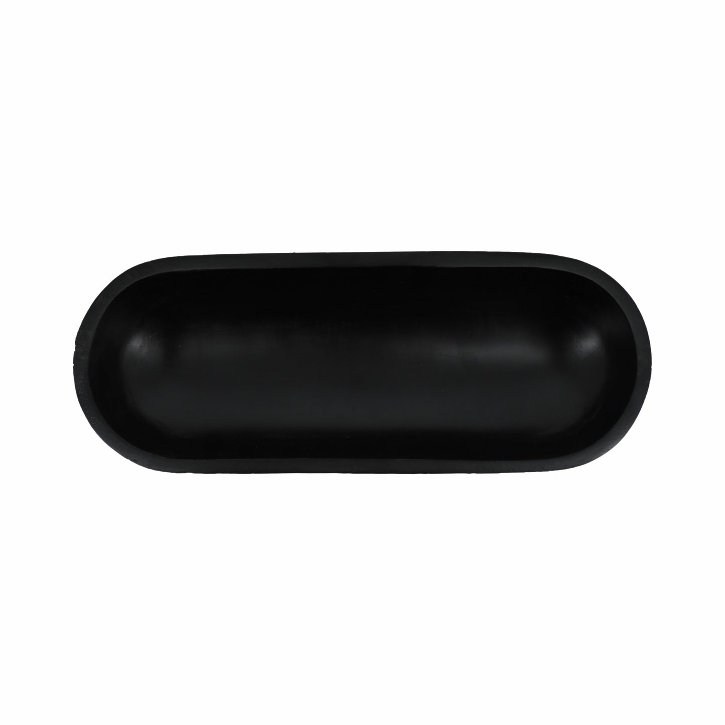 16" Footed Oval Bowl, Black