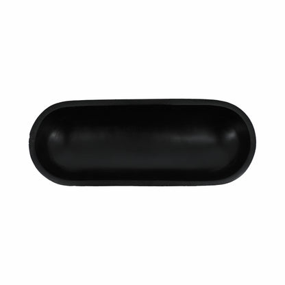 16" Footed Oval Bowl, Black