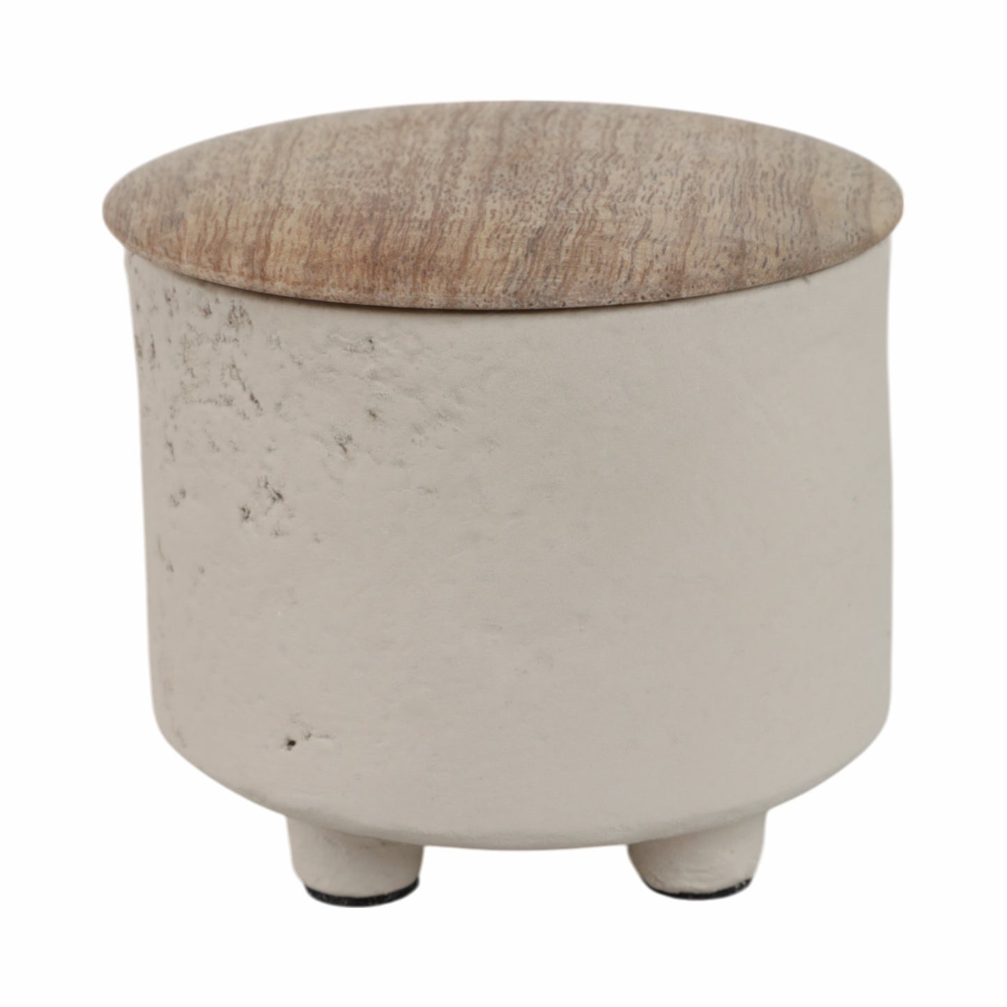 4" 7oz Euclyptus & Sage Footed Cndle W/lid, Cream