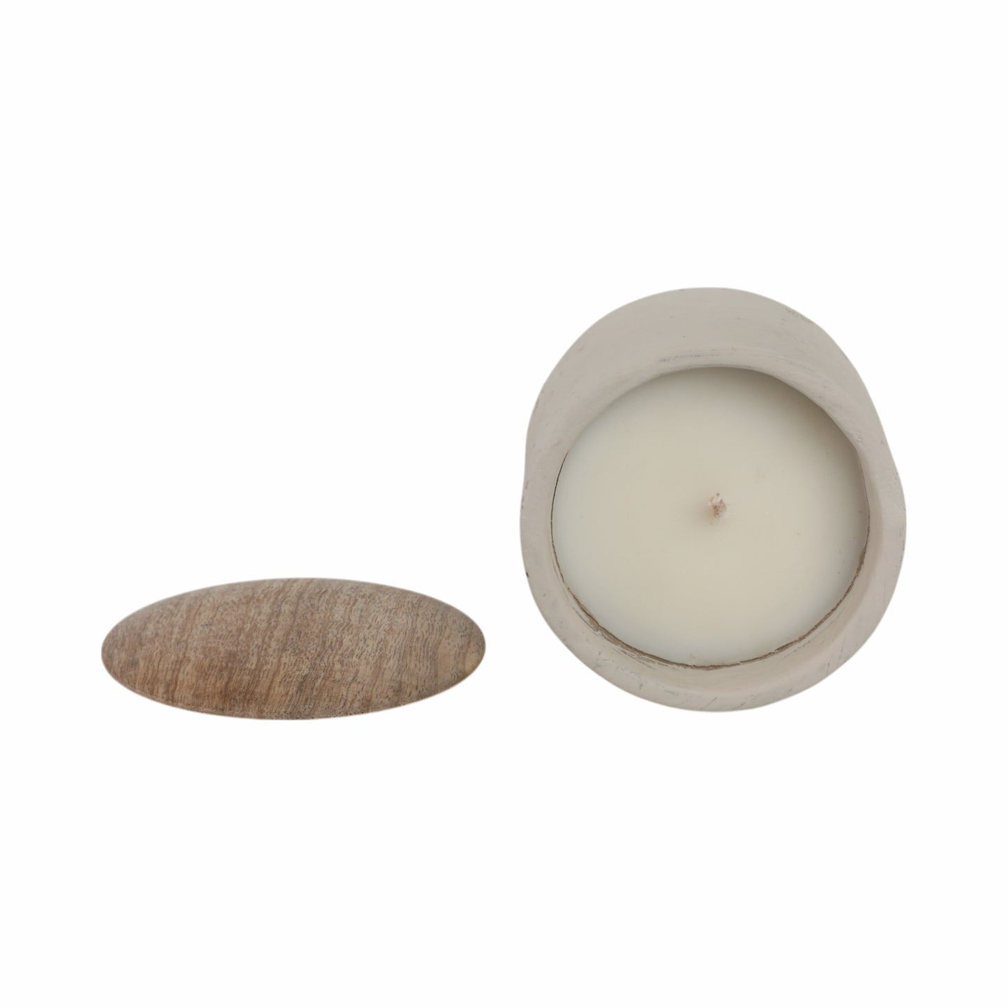 4" 7oz Euclyptus & Sage Footed Cndle W/lid, Cream