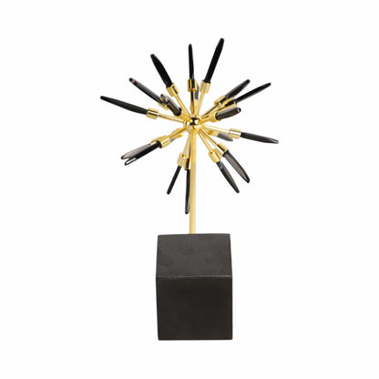21" Darra Large Black Stone Starburst Statuary