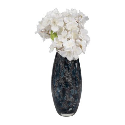 EV19442-02  11" AMALDA LARGE BLUE GLASS VASE( Sagebrook Home  )