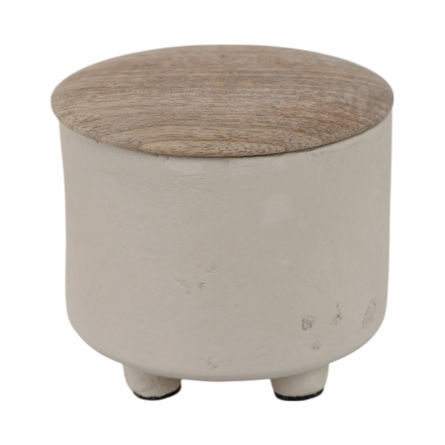 4" 7oz Euclyptus & Sage Footed Cndle W/lid, Cream