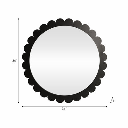 20595 |34" Scallop Border Mirror, Black