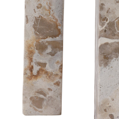 S/2 12" Pompano Beige Marble Arches