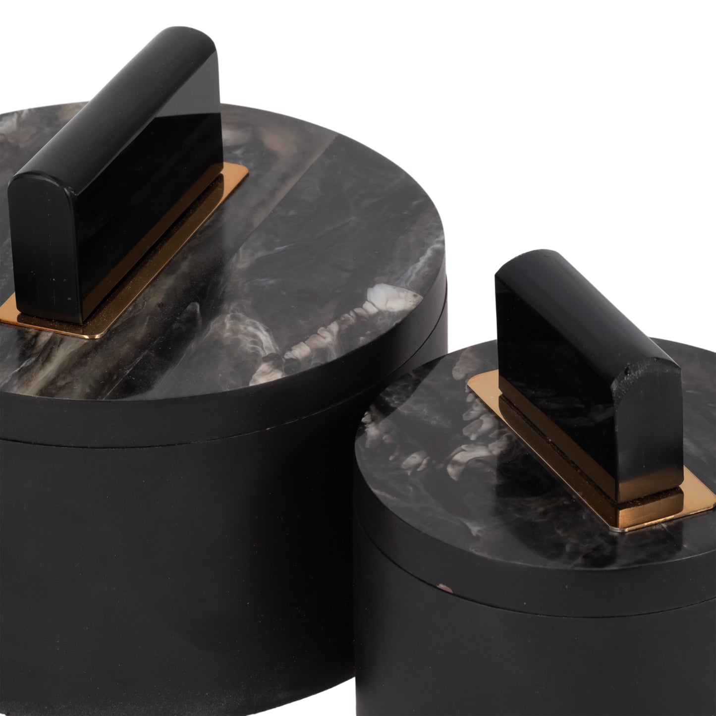 Resin, S/2 6/7" Wheatly Black Boxes