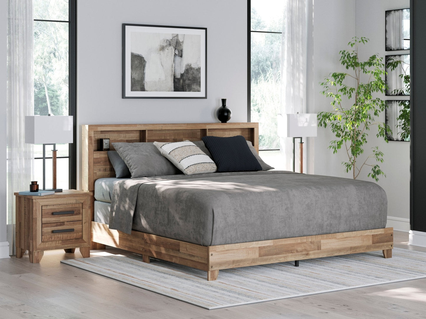 Finaria King Bookcase Bed