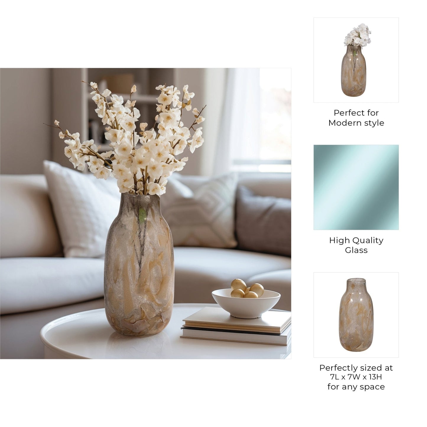 FOLEY NATURAL GLASS VASE |EV19709