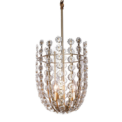 52045-06| CLEAR GLASS 3 LIGHT FLOWER CHANDELIER