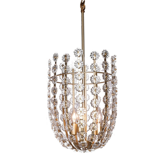 52045-06| CLEAR GLASS 3 LIGHT FLOWER CHANDELIER