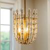 52045-06| CLEAR GLASS 3 LIGHT FLOWER CHANDELIER