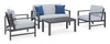 Fynnegan Outdoor Loveseat with Table (Set of 2)