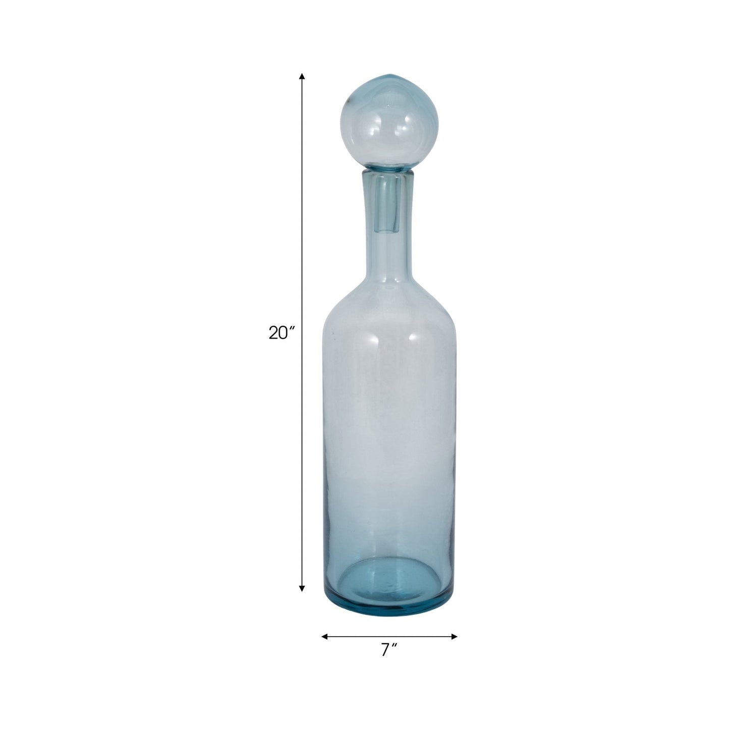 Glass Bottle With Stopper, Light Blue |20542-02