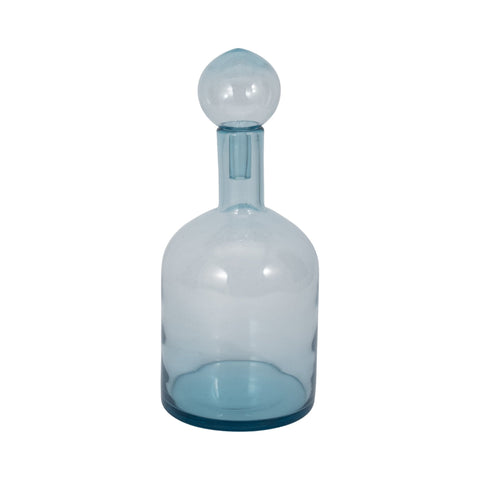 Glass Bottle With Stopper, Light Blue |20542-01