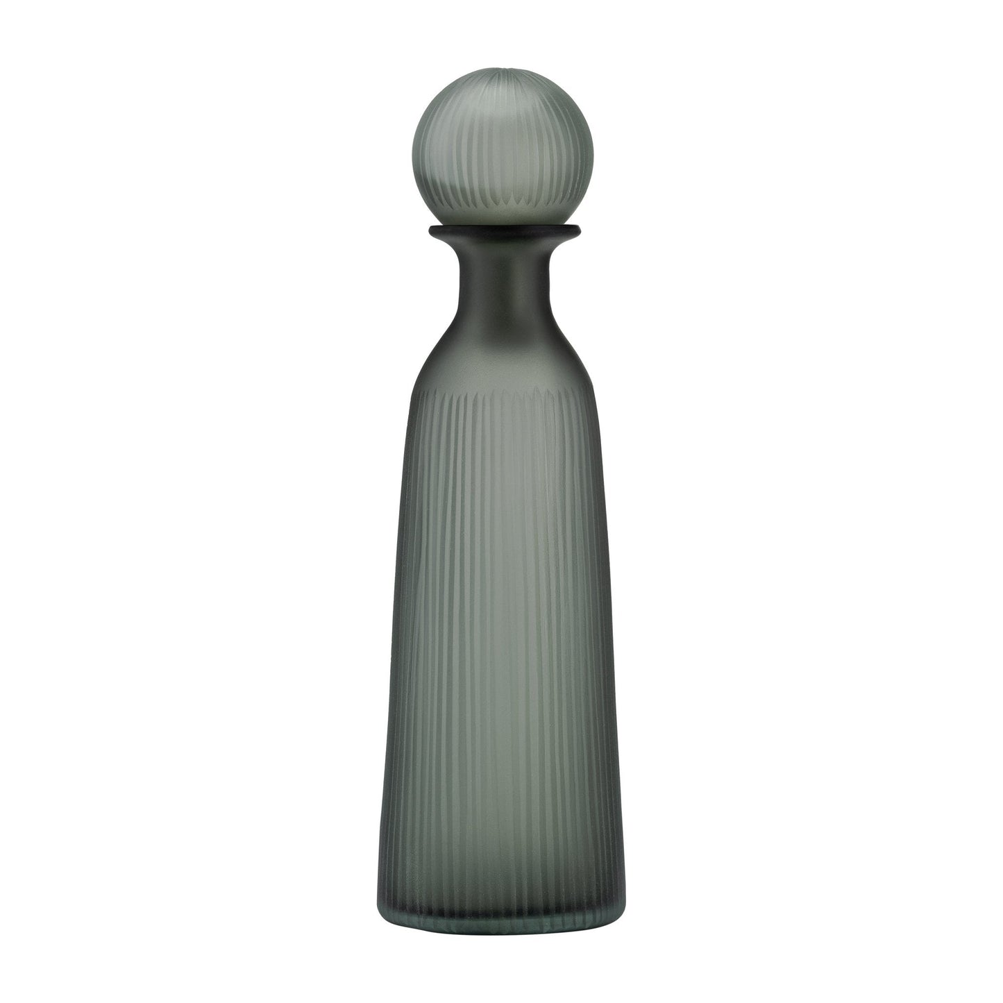 GLASS, 13"H VASE W/ LID, BLUE/GRAY |17391-03