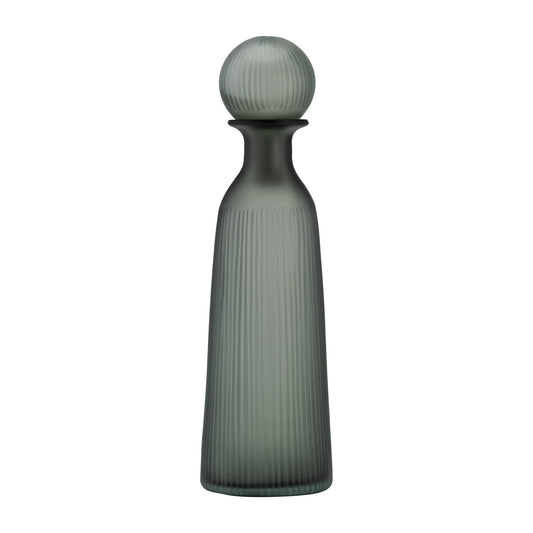 GLASS, 13"H VASE W/ LID, BLUE/GRAY |17391-03